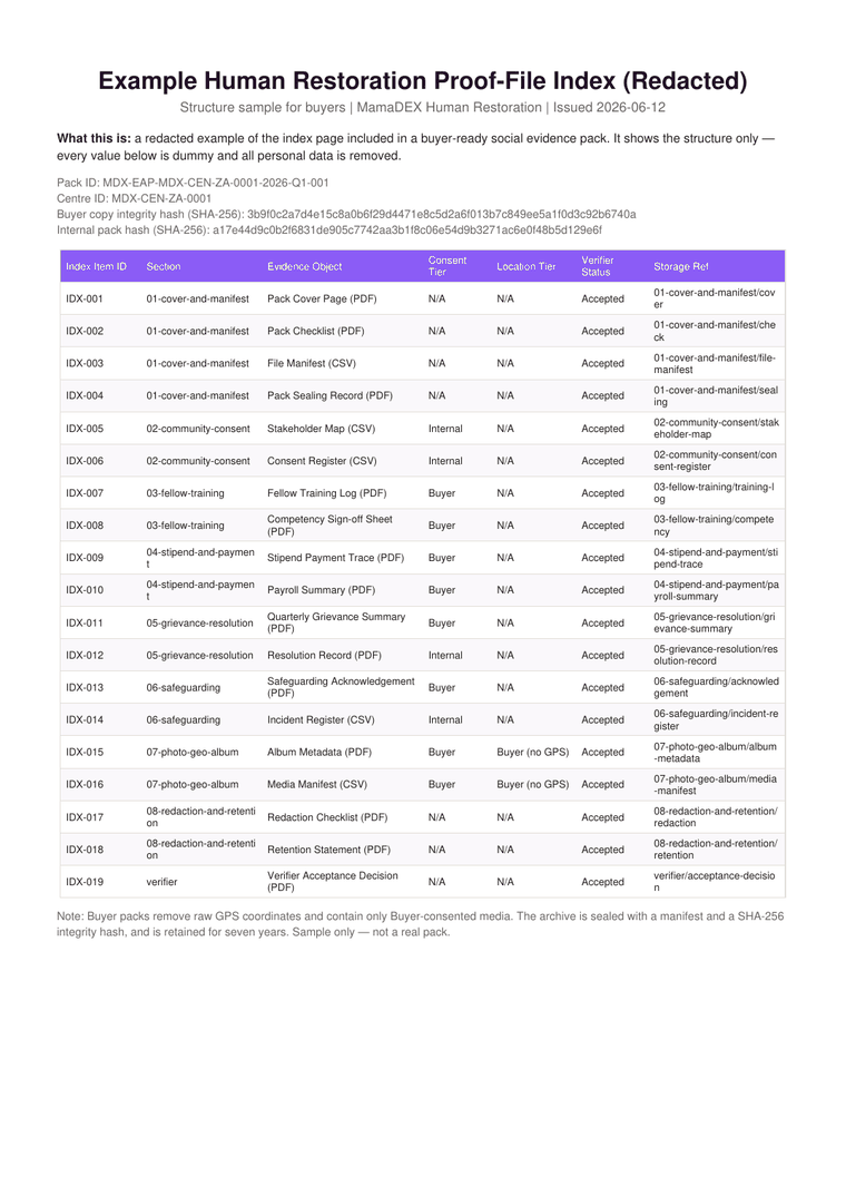 Preview of MamaDEX Human Restoration Proof-File Index